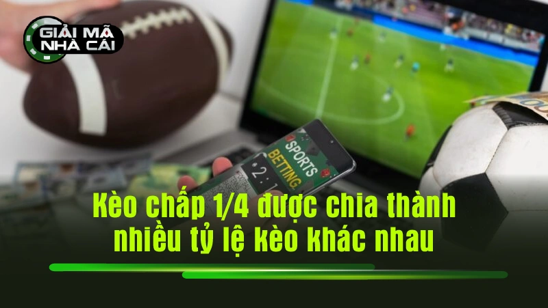 Kèo chấp 1/4 được chia thành nhiều tỷ lệ kèo khác nhau