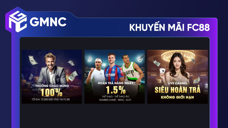 Khuyến mãi FC88: Tổng hợp những ưu đãi khủng năm 2025