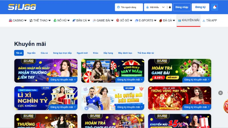 Thông tin về chương trình khuyến mãi của nhà SIU88 dành cho người chơi