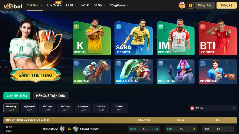 Cá cược thể thao tại nhà cái được chia làm nhiều sảnh cho người chơi chọn lựa