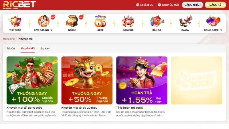 Tổng hợp ưu đãi hiện đang được nhà cái triển khai tại trang chủ