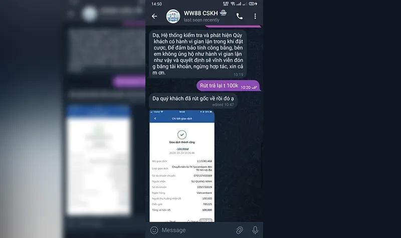 Tài khoản WW88 bị đóng băng khi tham gia cá cược Sea Games