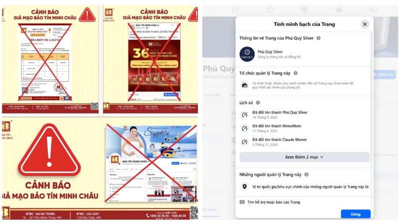 Các trang giả mạo Bảo Tín Minh Châu với nội dung mời chào đầu tư lãi suất cao