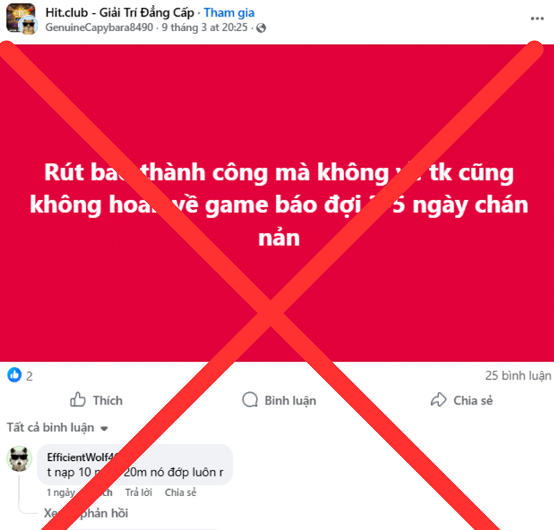 Một case người chơi bị trang giả lừa tiền, hoặc chính đối thủ cố tình tung tin hạ bệ brand chính