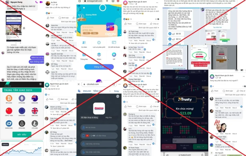 Các chiêu trò tuyển cộng tác viên sàn thương mại điện tử và dụ dỗ đầu tư tài chính, chứng khoán hay tiền ảo