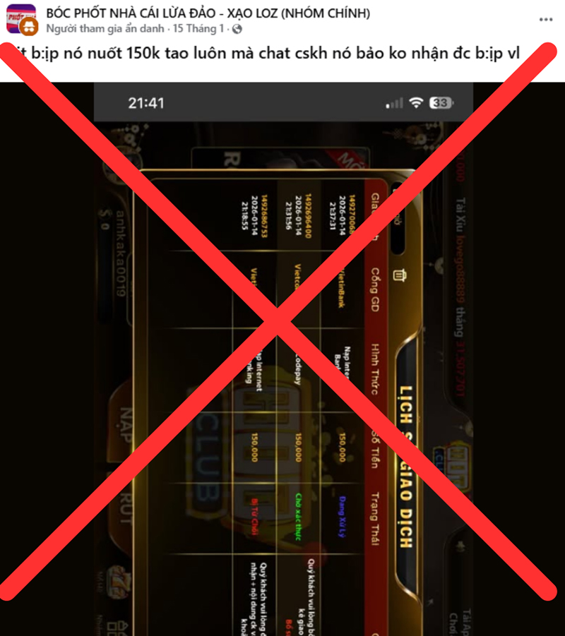 Không có lý do gì trang lớn phải đi cướp vài trăm nghìn, chắc chắn đó là phốt ảo hoặc trang giả