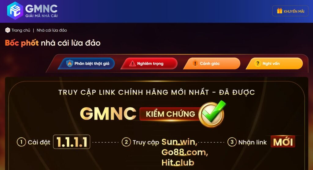 GMNC là trang số 1 thị trường về đánh giá nhà cái uy tín và lừa đảo