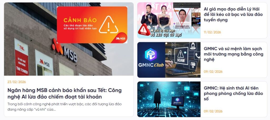 GMNC cũng cảnh báo lừa đảo trực tuyến