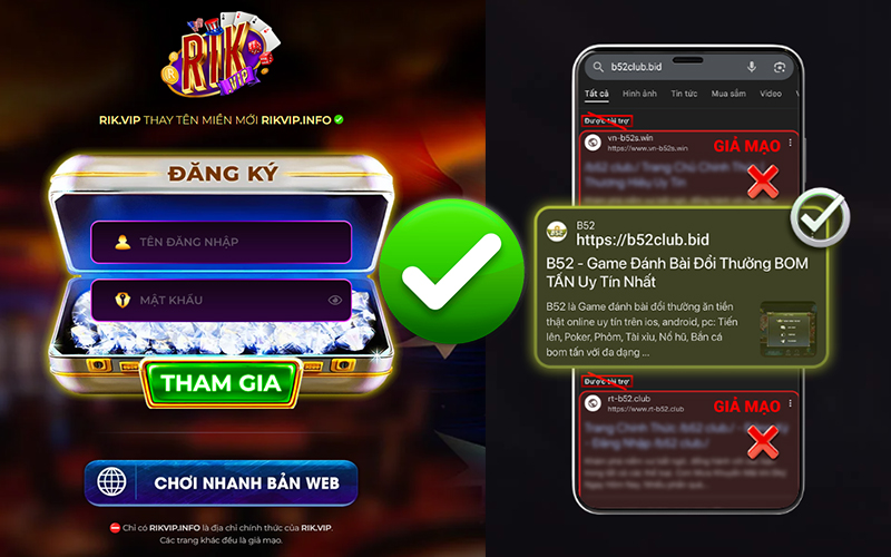 Hãy thường xuyên cập nhật link mới của các brand lớn như B52 hay Rikvip