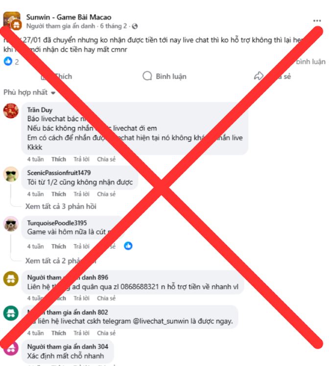 Tài khoản tố cáo ẩn danh vô căn cứ