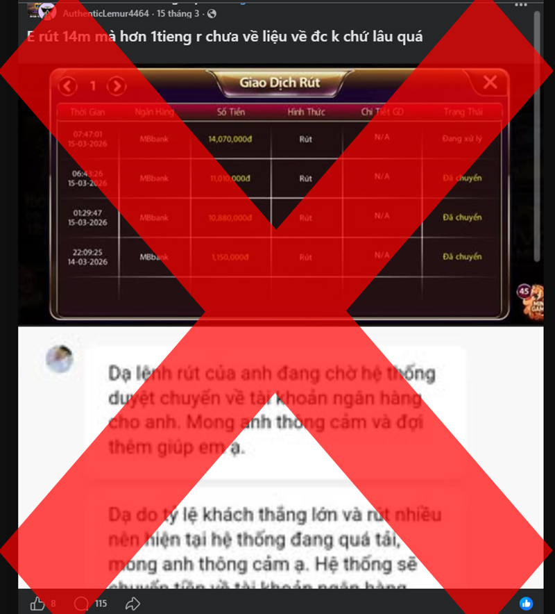 Việc rút chậm là do quá tải từ phía ngân hàng, hoặc do hệ thống cần đối soát